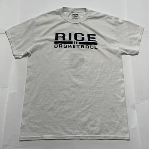Rice University Owls Basketball T-shirt Size Medium White Logo - Picture 1 of 5
