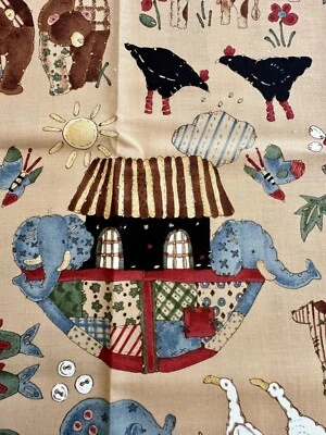 Alexander Henry Two By Two Fat Quarter Cotton Quilt Fabric Animals Noah’s Ark - Image 1 of 4