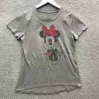 Disney Mickey Mouse T-shirt Women's Size Large L Short Sleeve Graphic Gray