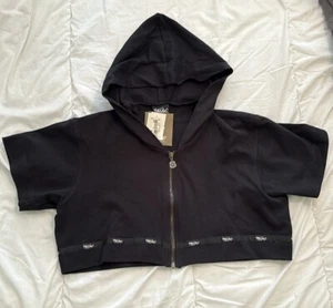 NWT Vintage Mossimo Cropped Hoodie with full zip front size medium - Picture 1 of 4