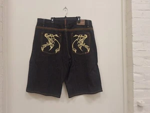 COOGI VTG Y2K Baggy Jeans Shorts Jorts Embroidered Wide Leg Skater Hip Hop 42 - Picture 1 of 4