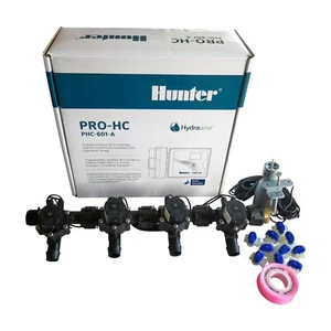 Hunter 6 Station Pro-HC WiFi Irrigation*Outdoor*4x 19mmBarb Solenoids,RainSensor - Picture 1 of 3