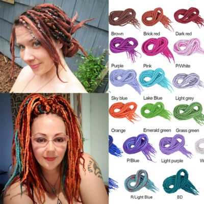 22" Soft Double Ended Dreadlocks Wool Dreads Extensions Fake Woolen Dreads Locks - Image 1 of 4