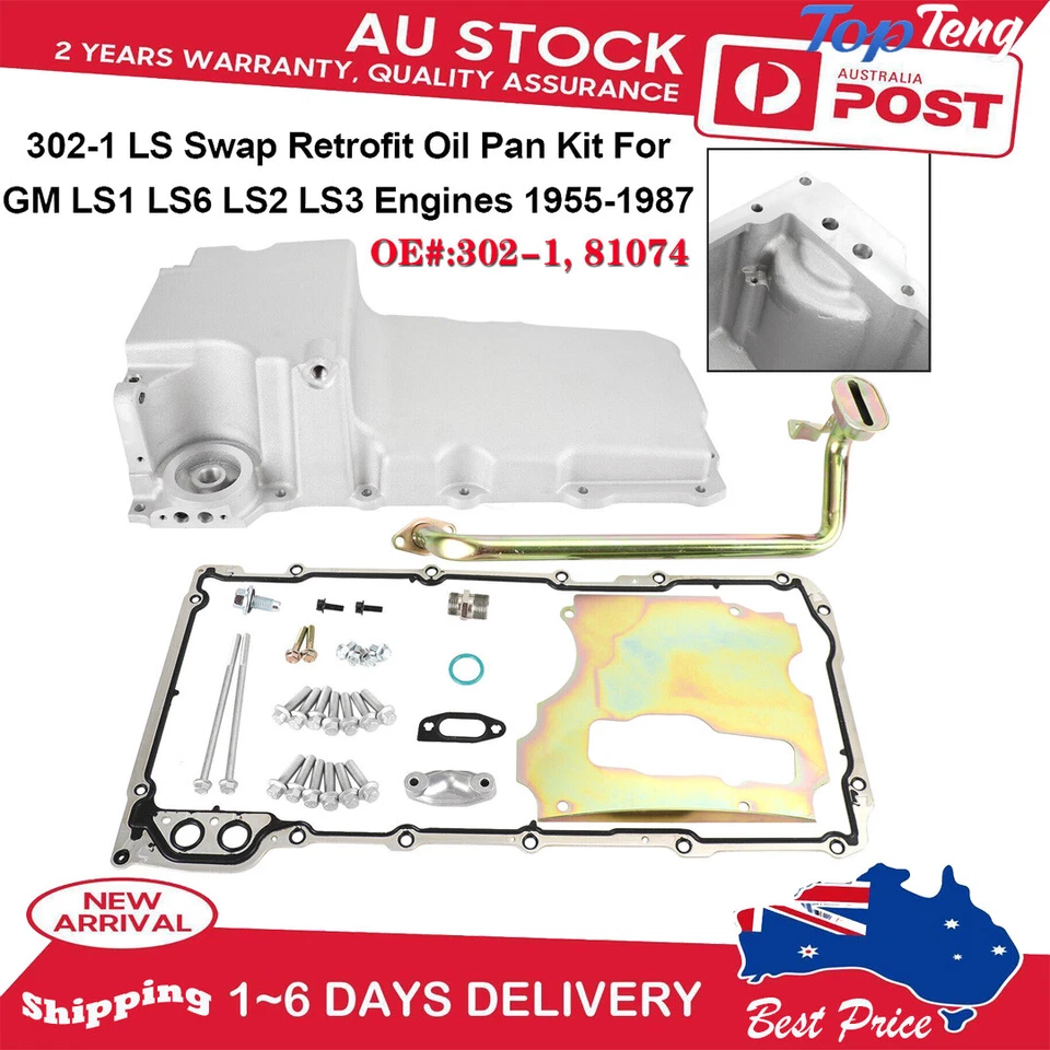 302-1 LS Swap Retrofit Oil Pan Kit 81074 For GM LS1 LS6 LS2 LS3 Engines 55-1987 - image 1 of 4