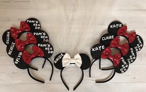 Disney Theme Hen Party Personalised Minnie Mouse Ears Headbands - Picture 1 of 2