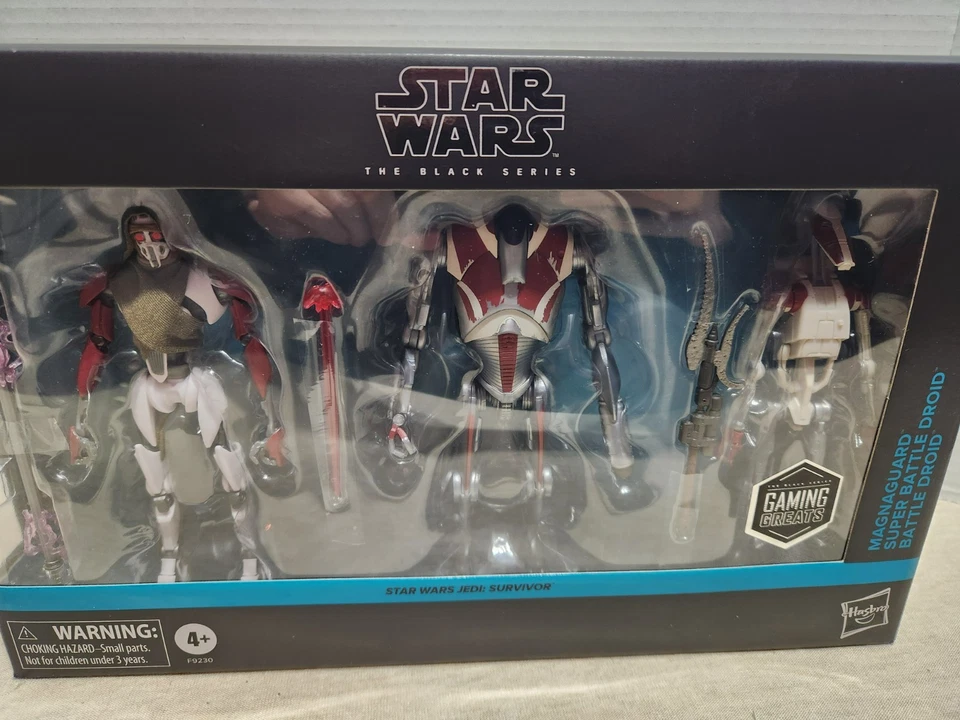 PACK DE 3 STAR WARS JEDI SOBREVIVIENTE: GUARDIA MAGNA, DROIDE DE BATALLA SÚPER Y REGULAR. Foto 1 de 4