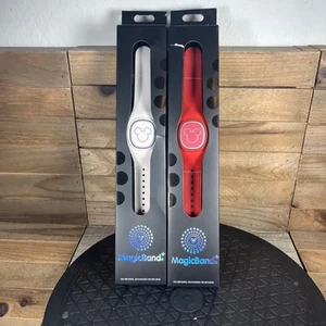 Disney (LOT OF 2) Color Magic Band+ Magic Band Plus New White + Red - Picture 1 of 2