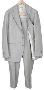 Suitsupply Havana Jetted Herrenanzug UK44R Slim Fit Grau Reine Wolle 2Pc Melange - Bild 1 von 19
