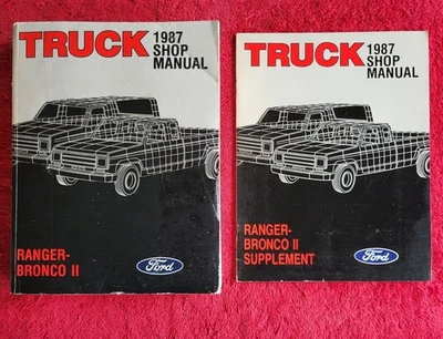 1987 FORD TRUCK RANGER BRONCO II SHOP MANUAL SET OF 2 WITH SUPPLEMENT VGC — 第 1/3 张图片