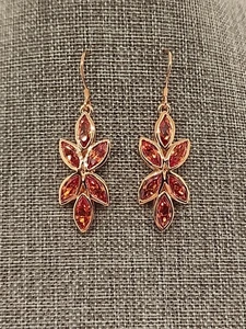 Timna Lab Created Marquise Cut Orange Sapphire Copper Dangle Earrings COP774 - Picture 1 of 9