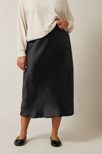 Evans Curve Women's Plus Size Satin Midi Skirt - Picture 1 of 15