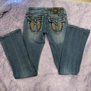 Miss Me Jeans Beaded Angel Wing Skinny Jean Size 25 (27x32) Distressed - Bild 1 von 11