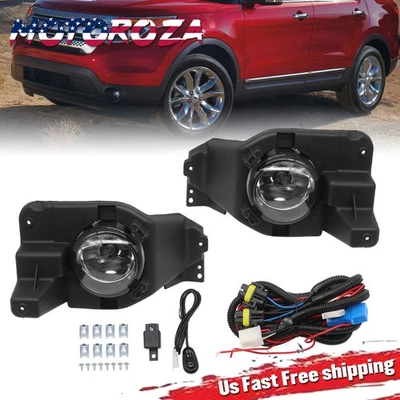 Fit For 2013-2015 Ford Explorer Driving Fog Lights Bumper Lamps w/Bulbs LH+RH - Image 1 of 4