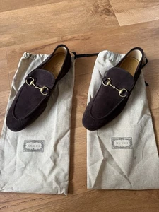 Unworn Gucci Jordaan Horsebit Brown Suede Loafers - Picture 1 of 10