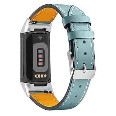 Genuine Leather Strap Compatible with Fitbit Charge 6/Charge 5 for Women - Image 1 of 4
