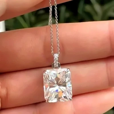 Colgante de diamantes certificado de 7,30 quilates en plata 925 para regalo de Acción de Gracias Foto 1 de 4