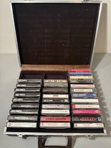 Mixed Lot of 30 Cassette Tapes & Storage Case, Deep Purple, Pink Floyd, Boston - Picture 1 of 24