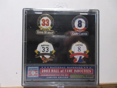 2003 Baseball Hall of Fame Induction EDDIE MURRAY GARY CARTER Pin Set NEW sealed - Image 1 of 4