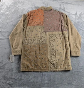 Free People We The Free Swept Up Shirt Jacket Womens M Patchwork Bandana READ - Picture 1 of 16