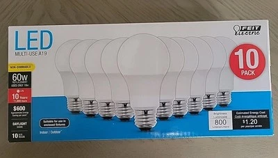 Feit Electric 60W A19 Daylight General Purpose Led Bulb 10Pk - Image 1 of 4