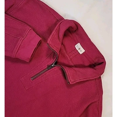 VTG J.Crew Men’s Brushed Waffle Knit 1/2 Zip Pullover XL Red Bluff - Image 1 of 4