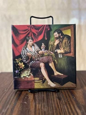 Original PRINT Oil Painting on canvas Signed Artwork 8" x 8" - Image 1 of 2