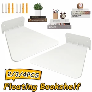 4X Invisible Floating Bookshelf Wall Mounted Book Shelves Holder Organizer NEW - Picture 1 of 12