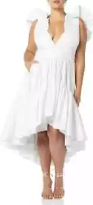 Making The Cut White Ruffle High Low Dress Season 3 Winning Look size XL - NWT - Picture 1 of 3
