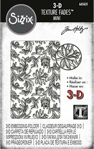 Sizzix Mini cartella botanica goffratura 3D #665631 vendita al dettaglio $10,99 Tim Holtz - Foto 1 di 12