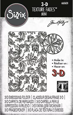 Sizzix Mini Botanical 3D Embossing folder #665631 Retail $10.99 Tim Holtz