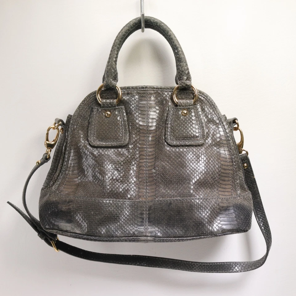 Vtg Talbots Handbag Women Taupe Grey Snakeskin Leather LinedPurse Shoulder Bag - Image 1 of 4
