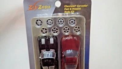 Zip Zaps Chevy Corvette Past & Present Body & Wheels Red and Black (Set of Two) - Image 1 of 4