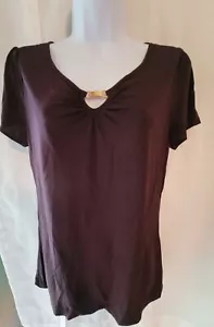 Banana Republic Plum Short Sleeve Shirt Top Small New - Picture 1 of 5