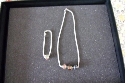 catenina e bracciale placcato argento con charms - Immagine 1 di 3