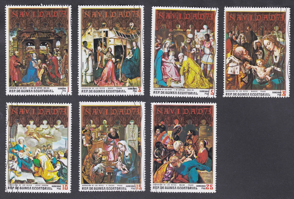 Guinea Ecuatorial 1973 Usado Juego Completo Michel 298/304 Sc 73-109/115 Navidad Foto 1 de 1