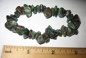 7" ¡RARO! PULSERA ELÁSTICA DE PIEDRA ECLOGITA NATURAL PULIDA TUMBLED 5-9mm 38.8g *A - Imagen 1 de 3