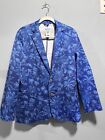 J. Mclaughlin Men Blue Lisbon Tropical Kona Palms Sports Coat Blazer Size38 Nwt