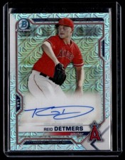 2021 Bowman Chrome Prospect Autographs Mojo Refractor Reid Detmers Auto Los
