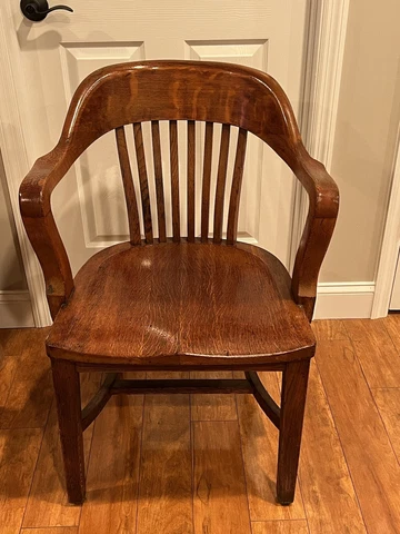 Antique Oak Arm Chair The Marble & Shattuck Chair Co. Cleveland Ohio Cover