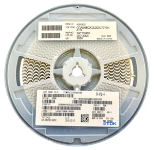 2000X CGA5H4C0G2J222J TDK MLCC SMD Capacitor 2.2nF 630V C0G 1206 (3216) 5% - Picture 1 of 1