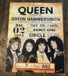 1975 Queen Memorabilia Concert Poster 8x10 Cardstock - Picture 1 of 4