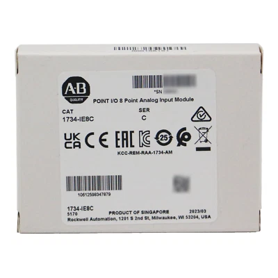 100% New Allen-Bradley 1734-IE8C POINT I/O 8 Point Analog Input Module 1734IE8C - Image 1 of 4