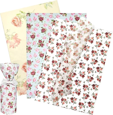 Floral Tissue Paper 20X28 In, Vintage Rose Gift Wrapping Tissue Paper for Gift B - Image 1 of 4