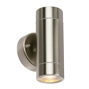 Saxby Palin Up/Down Stainless Steel Outdoor Garden Security GU10 Wall Light IP44 - Picture 1 of 4
