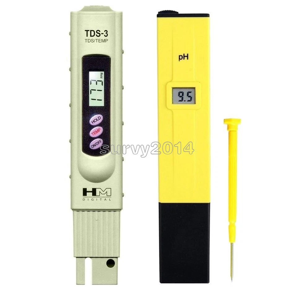 TDS Tester+Digital Ph Meter Aquarium Pool Hydroponic Water Monitor 0-9999 PPM
