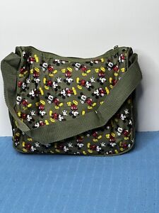Disney Womens Mickey Mouse Olive Green Canvas Bag Purse