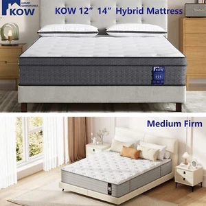 12" 14" Gel Memory Foam Mattress Twin Full Queen King Hybrid Spring In A Box - Picture 1 of 38