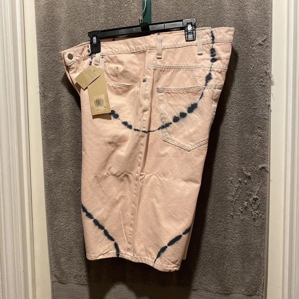 Levis Levi's 569 Jean Shorts Size 38 Loose Straight Pink Stretch Tie Dye