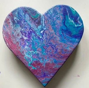 Herzen ♥ Hochzeit Valentinstag  ♥  Unikate auf Leinwand aus Acryl - Bild 1 von 1