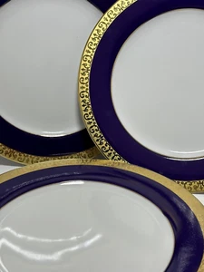 1991 Gold Buffet Royal Gallery 8 1/2" lila Salatteller mit 22K Goldrand - Bild 1 von 7